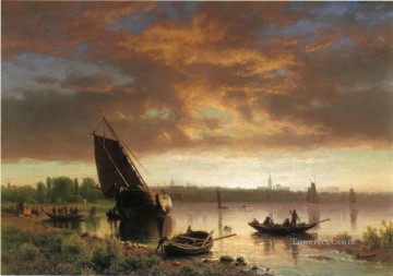 アルバート・ビアシュタット Painting - 港の風景 アルバート・ビアシュタット
